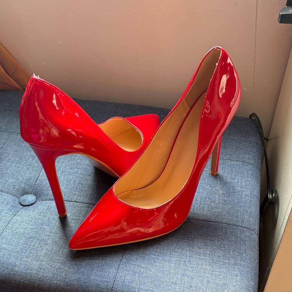 Red Patent Leather Stiletto Heels